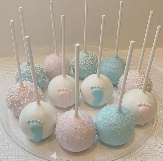 Gender reveal cake pops