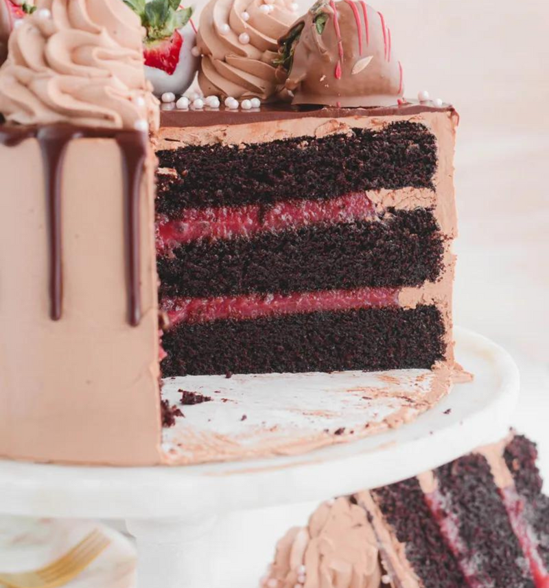 Chocolate Covered Strawberries Cake