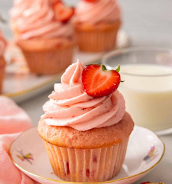 Fresh Strawberry Cupcake